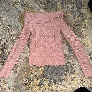 Abercrombie & Fitch Blush Off-Shoulder Sweater